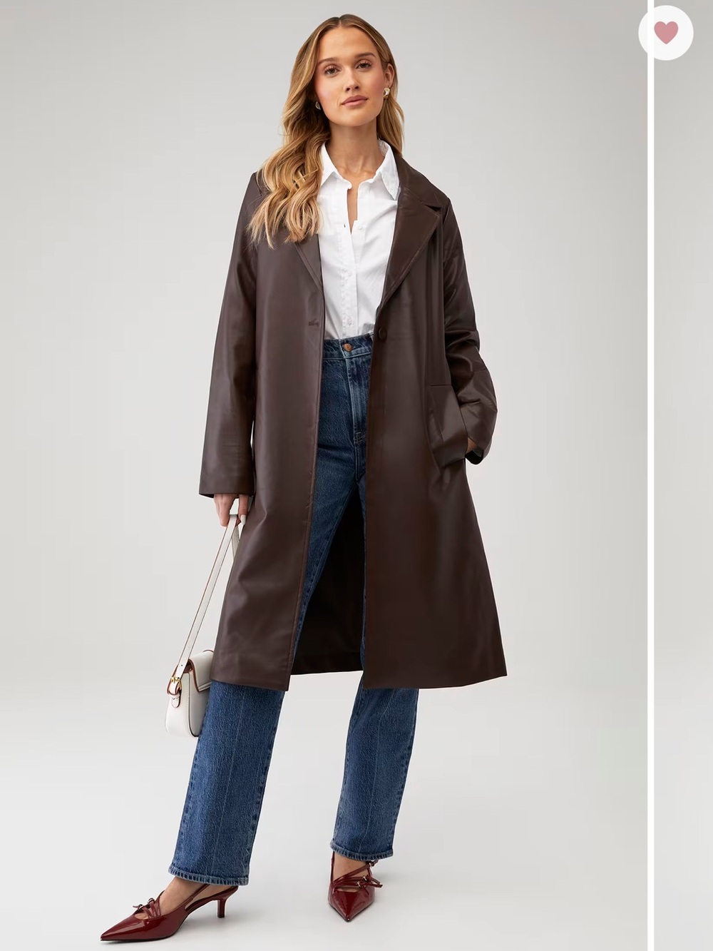Unreal Fur Dark Brown Faux-Leather Trench Coat